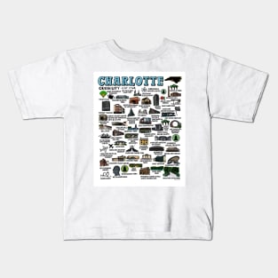 Charlotte Map Art Kids T-Shirt